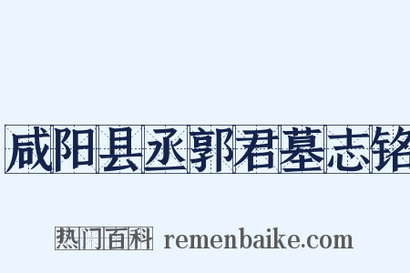 咸阳县丞郭君墓志铭是什么意思的图片